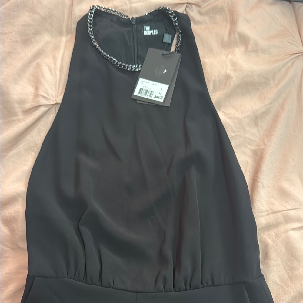 The Kooples Black Jumpsuit with Chain Detail